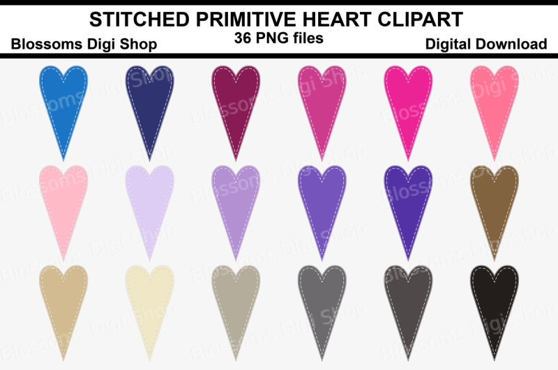 stitched-primitive-heart-clipart-36-multi-colours-png-files
