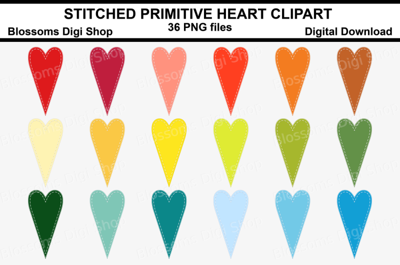 stitched-primitive-heart-clipart-36-multi-colours-png-files