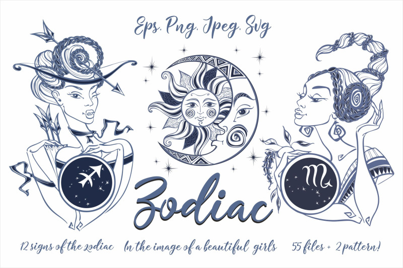 zodiac-beautiful-girls-in-the-zodiac-signs-digital-clipart