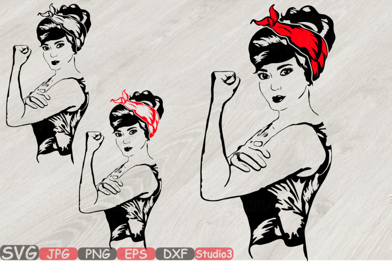 girl-power-bandana-silhouette-svg-rosie-the-riveter-youth-women-797s