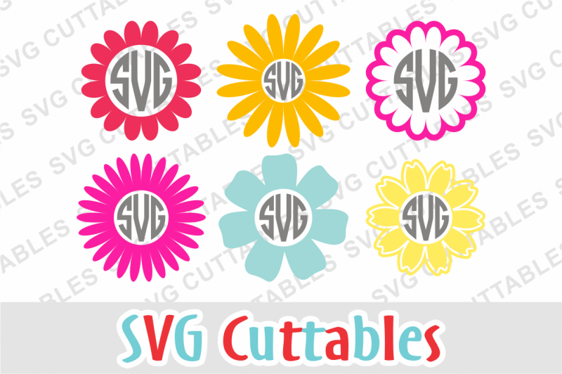 Flower Monogram Frames svg cut file By Svg Cuttables | TheHungryJPEG.com