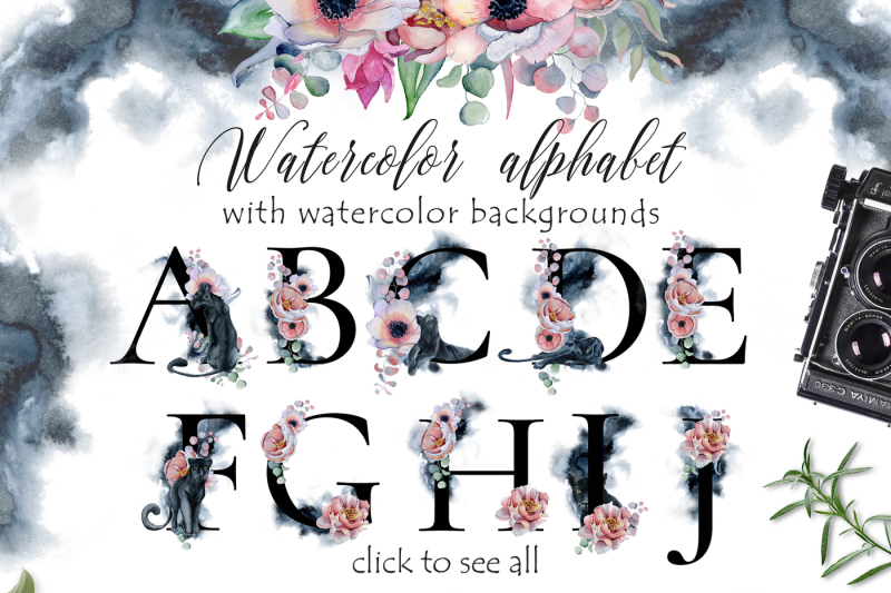 panthers-amp-floral-watercolor-set