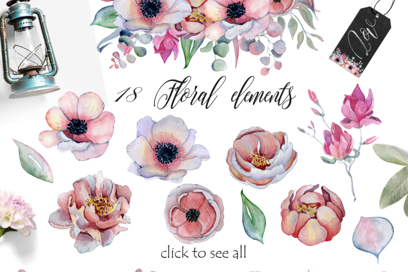 panthers-amp-floral-watercolor-set