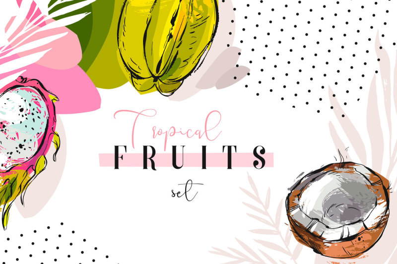 tropical-fruits-set
