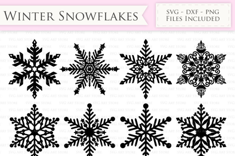 Winter Snowflakes Svg Snow Cutting Files By Svgartstore Thehungryjpeg Com
