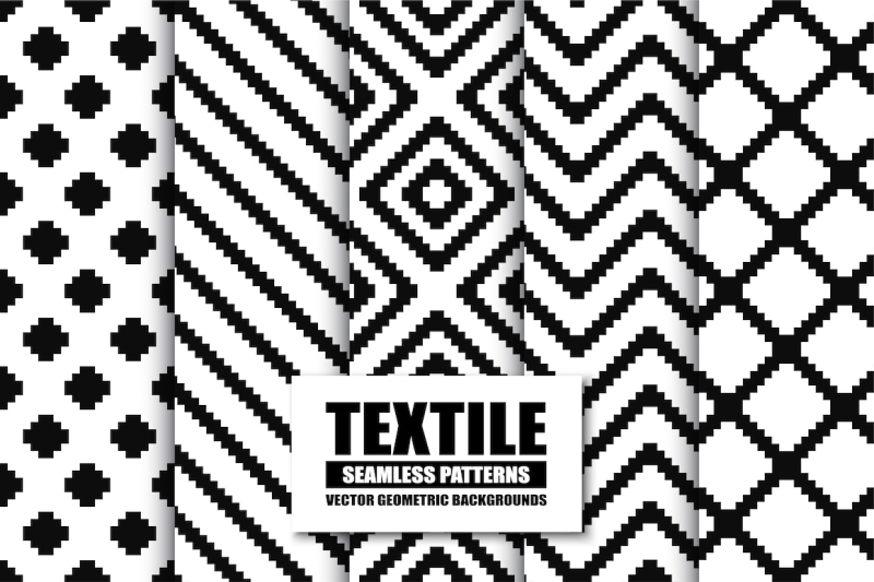 textile-seamless-patterns-b-and-w-design