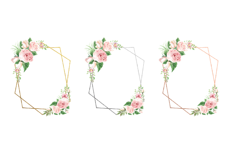 watercolor-floral-geometric-frames