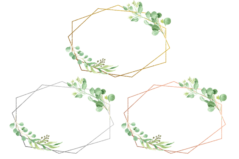 watercolor-floral-geometric-frames
