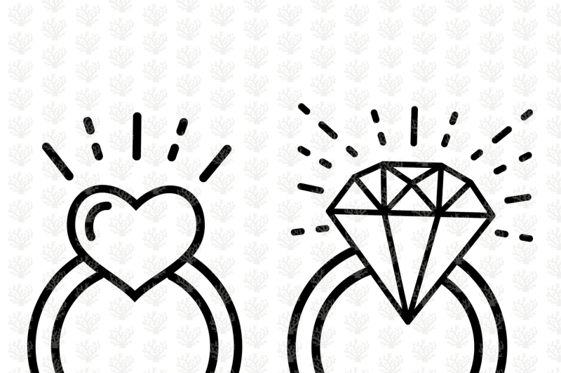 Download Diamond Heart Engagement Rings Svg File By Coralcuts Thehungryjpeg Com