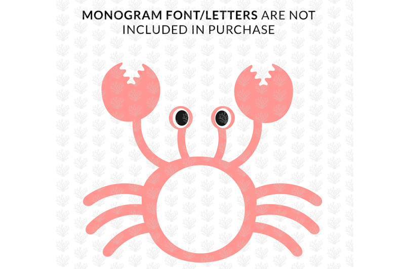 Download Cute Crab Monogram Frame - Svg Cut File By CoralCuts ...