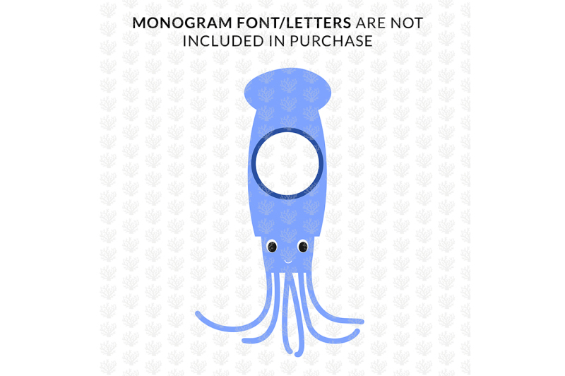 cute-squid-monogram-frame-svg-cut-file