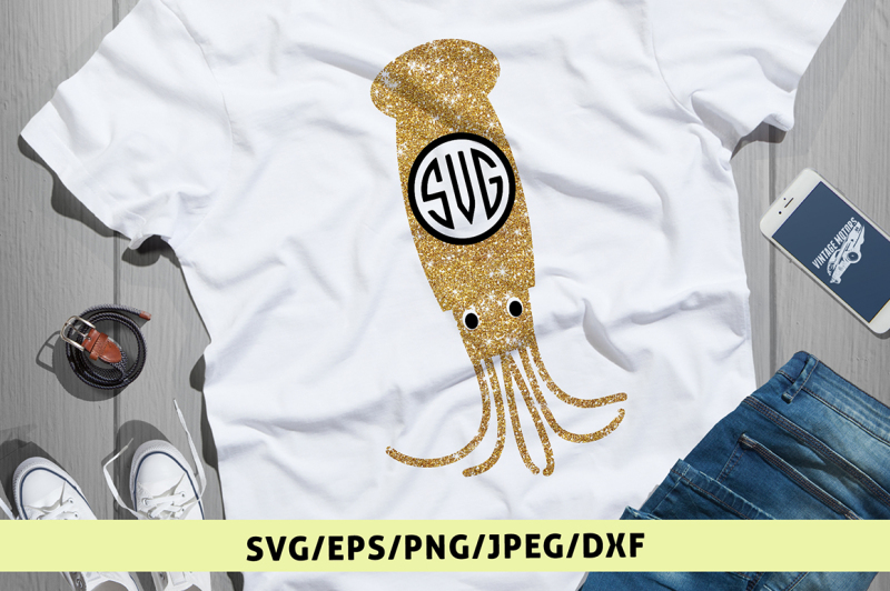 cute-squid-monogram-frame-svg-cut-file