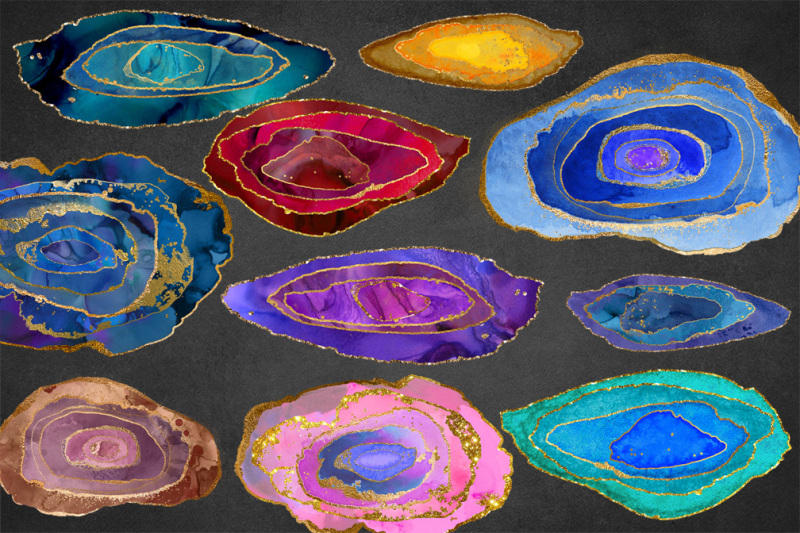 watercolor-agate-slices