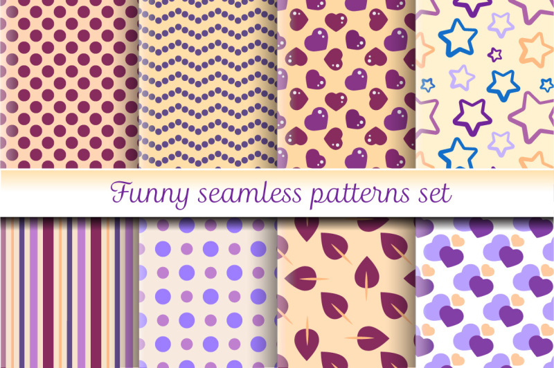 funny-seamless-patterns-set