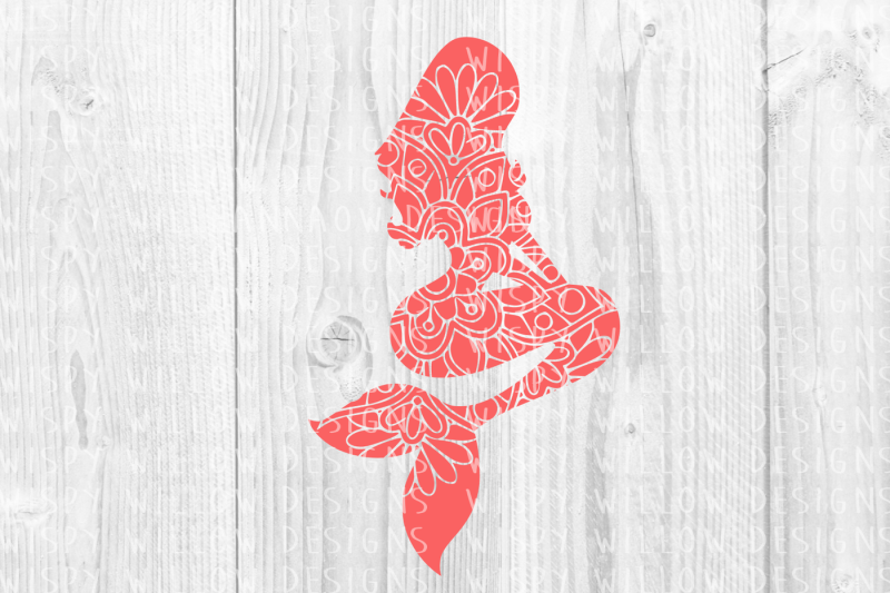 Mermaid Floral Mandala SVG/DXF/EPS/PNG/JPG/PDF By Wispy ...