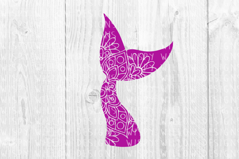 Download Floral Mandala Mermaid Tail SVG/DXF/EPS/PNG/JPG/PDF By Wispy Willow Designs | TheHungryJPEG.com