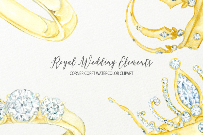 watercolor-clipart-royal-wedding-icons