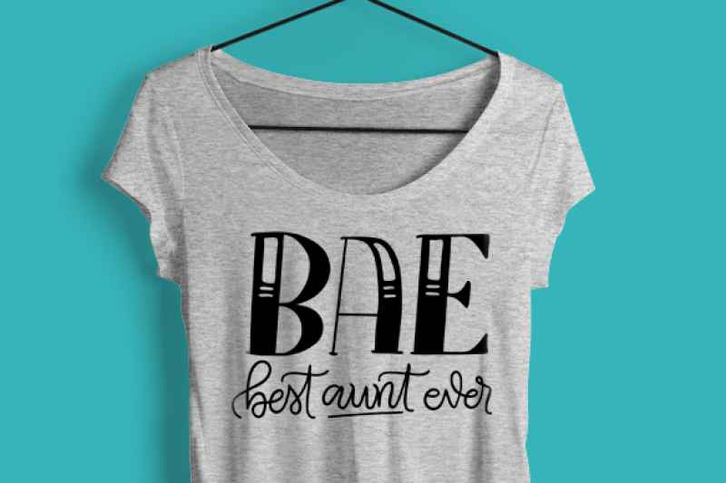 Bae Best Aunt Ever Svg Dxf Hand Drawn Lettered Cut File By Howjoyful Files Thehungryjpeg Com