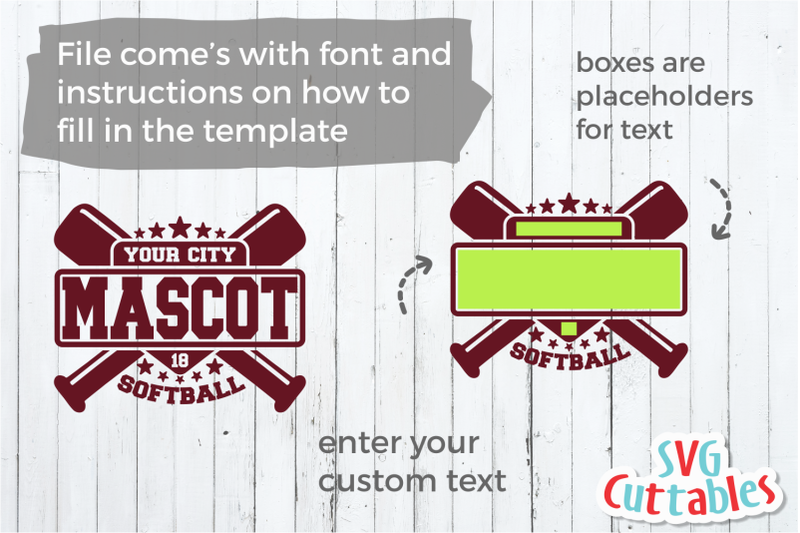 Download Softball svg Template 003, svg cut file By Svg Cuttables | TheHungryJPEG.com