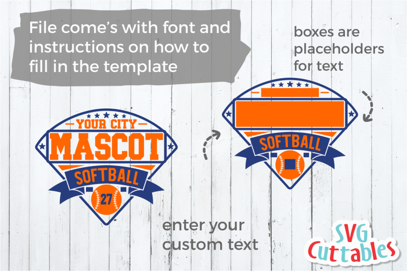 Download Softball svg Template 0013, svg cut file By Svg Cuttables | TheHungryJPEG.com