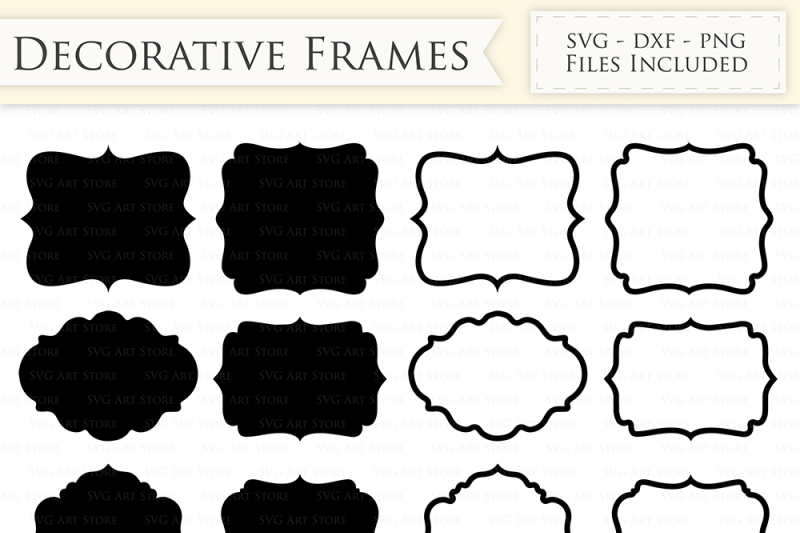 Decorative Frames SVG Files - Frame Outline By SVGArtStore | TheHungryJPEG.com