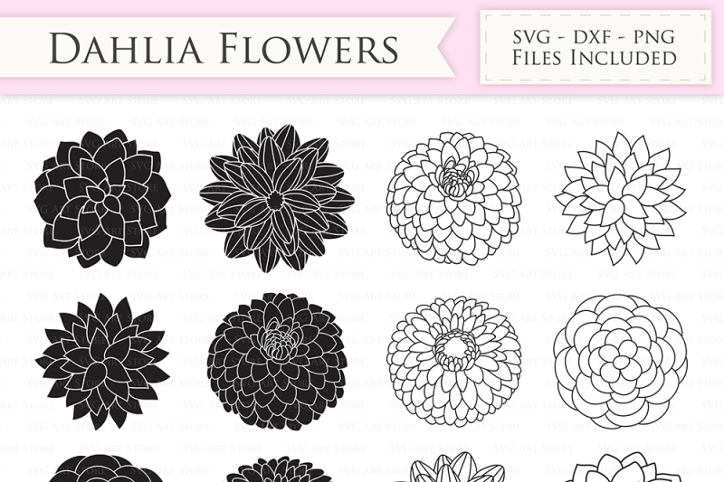 Download Dahlia Flowers Svg Files Peony Flowers Cut Files By Svgartstore Thehungryjpeg Com