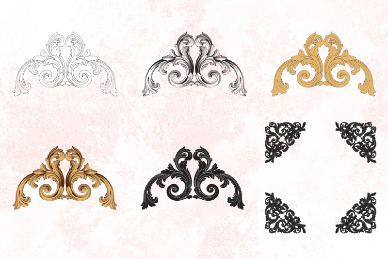 vector-baroque-ornament-elements-for-decorate