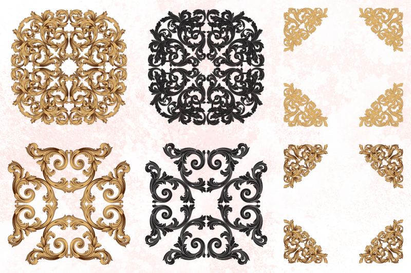 vector-baroque-ornament-elements-for-decorate