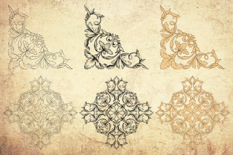 engraved-ornaments-vector
