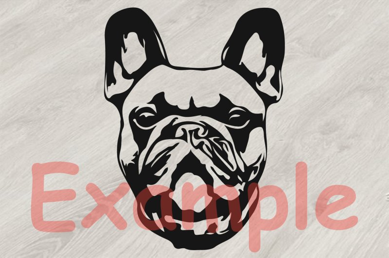 French bulldog Head Whit Bandana Silhouette SVG cute Dog Family 816s By