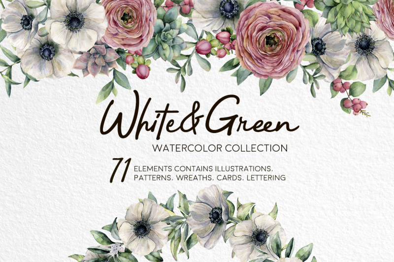 white-amp-green-watercolor-anemone-set