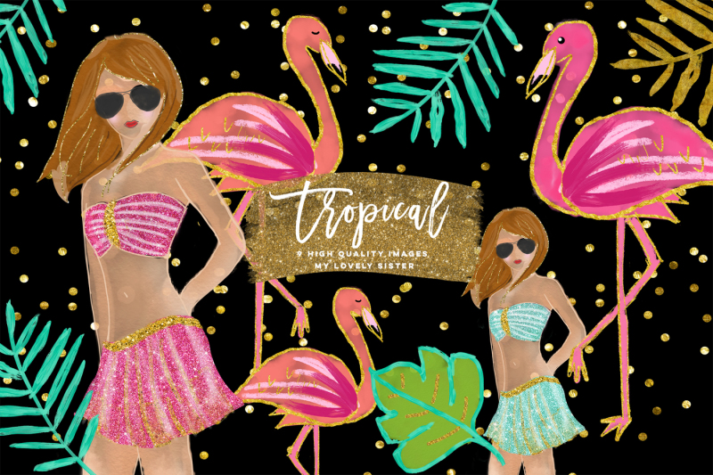 tropical-clip-art-summer-clip-art-pack-flamingo-clipart-beach