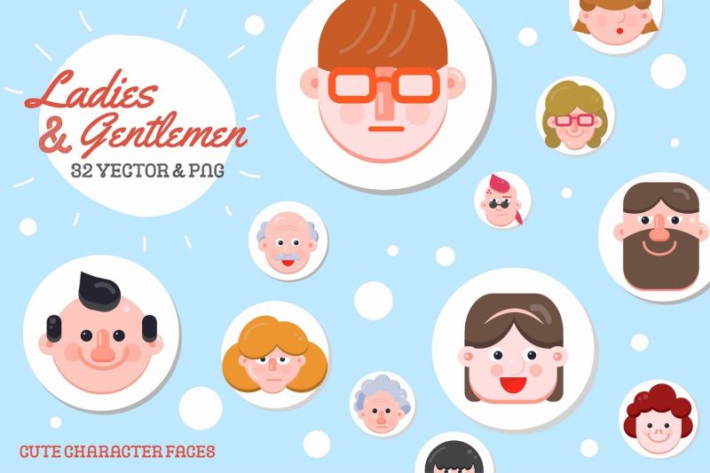 32-character-faces-flat-designs