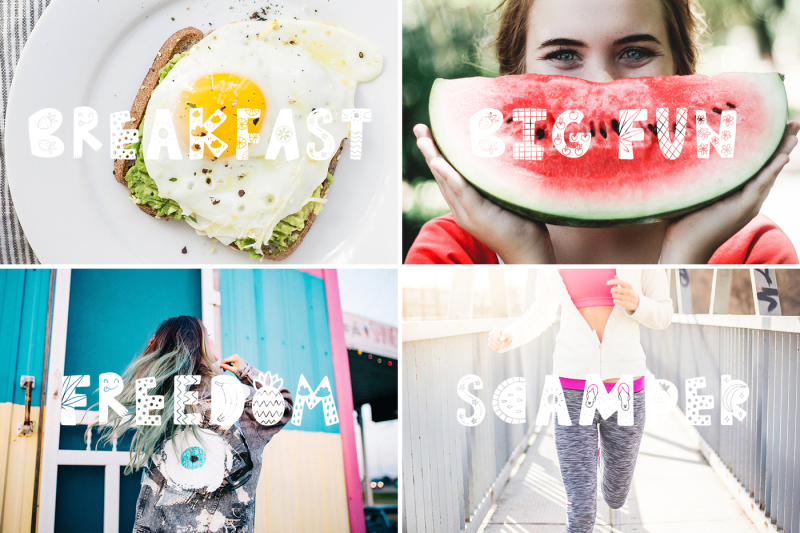 summer-day-typeface-with-clipart
