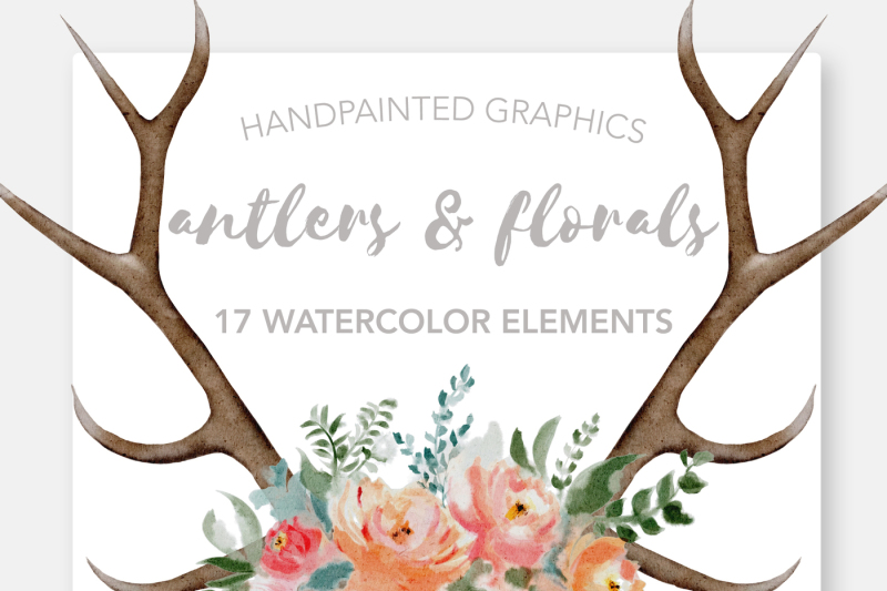 antlers-and-florals-wedding-clipart