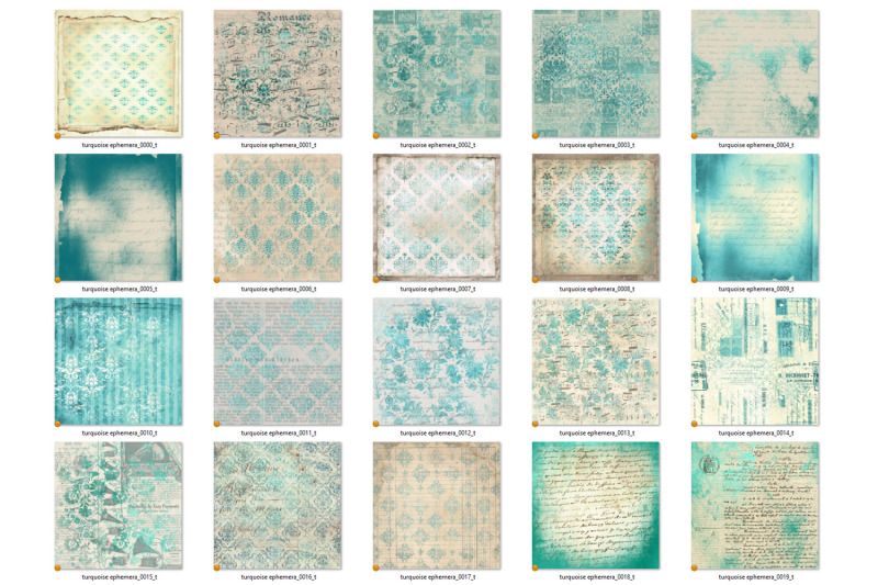 turquoise-ephemera-digital-paper