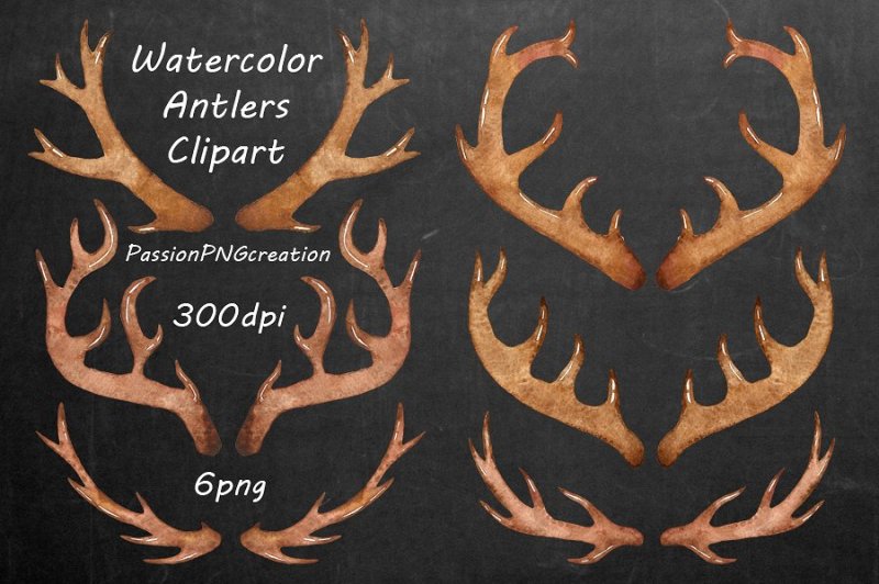 watercolor-antlers-clipart