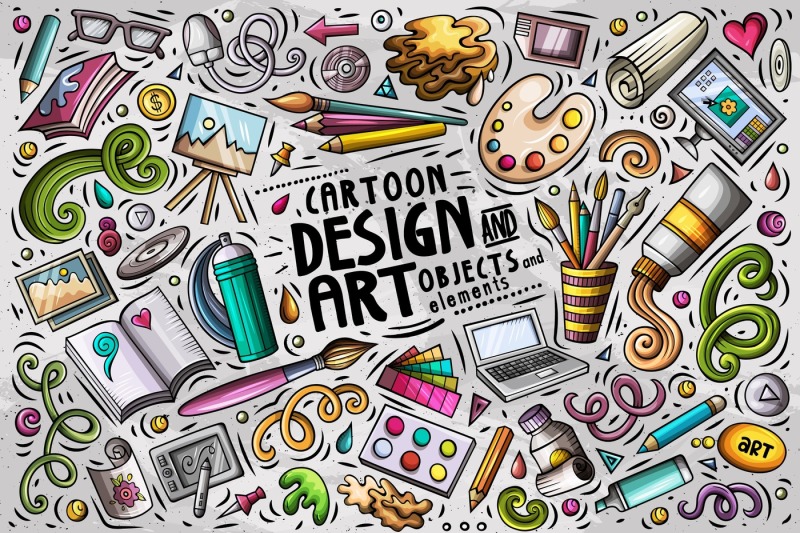 design-amp-art-cartoon-objects-set