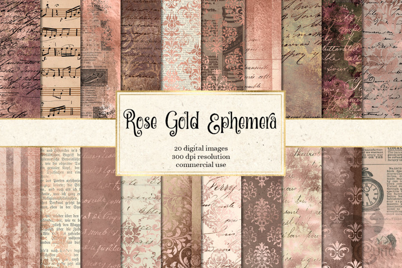 rose-gold-ephemera-digital-paper