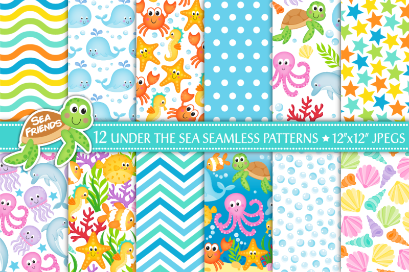 under-the-sea-digital-papers-sea-animal-papers-sealife-papers