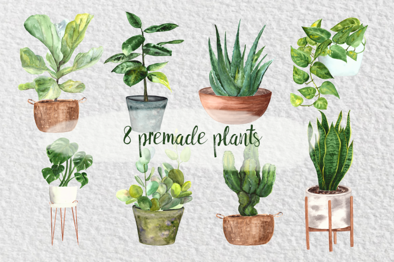 watercolor-indoor-plants-clip-art-set