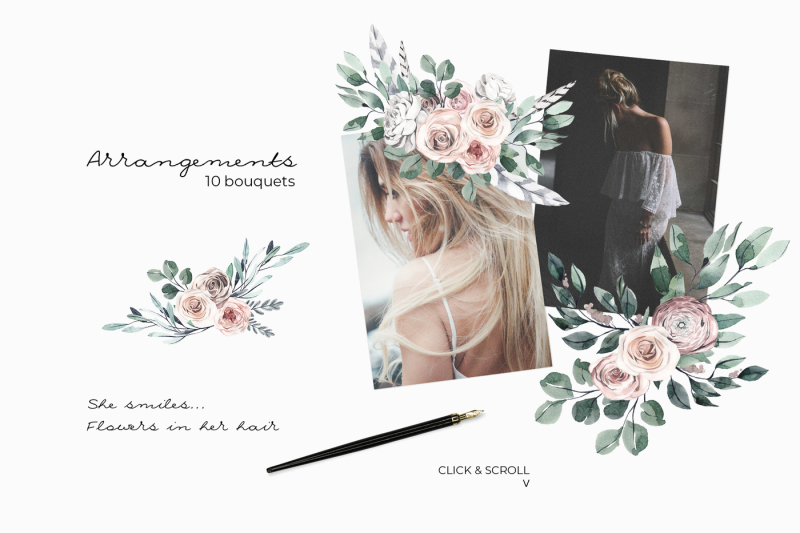 modern-boho-nude-floral-watercolor-collection