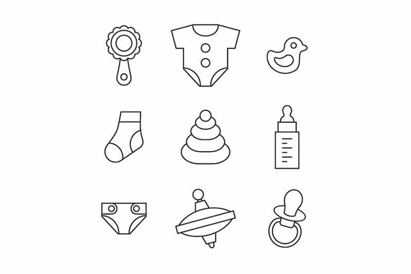 baby-things-icons-set