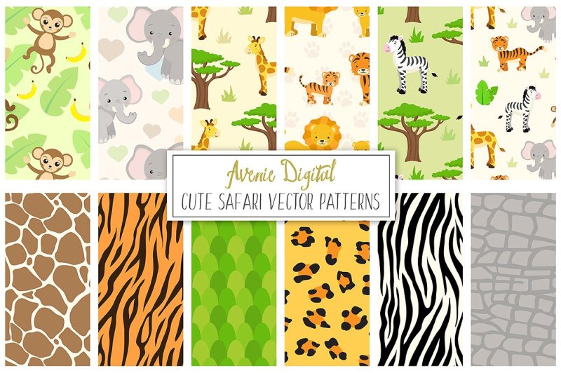 safari-animals-digital-paper-and-vector-patterns