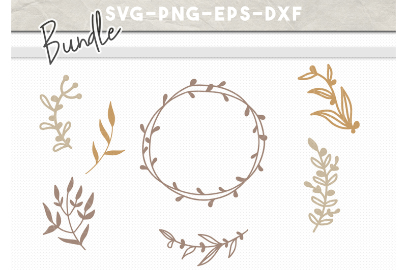 floral svg bundle, handdrawn wreath svg, floral clipart By Personal Epiphany | TheHungryJPEG.com