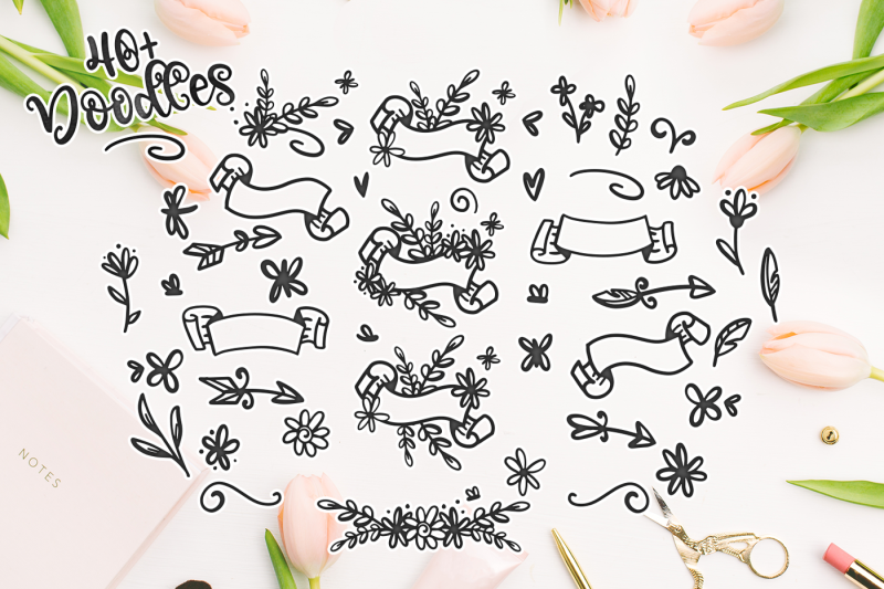 blossomy-font-duo-floral-doodles