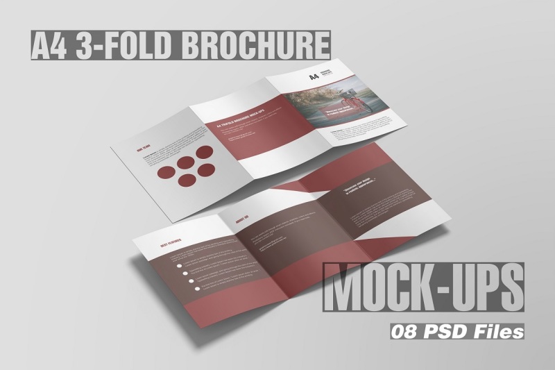 A4 Trifold Brochure Mockup Packaging Mockups