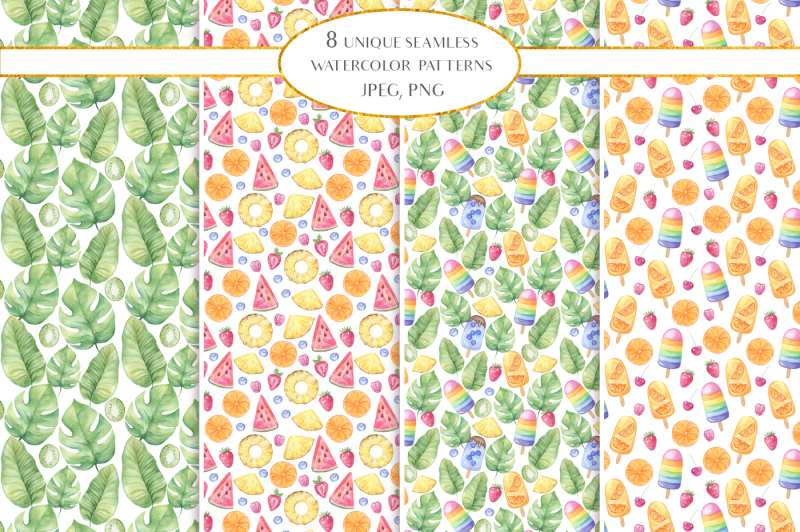one-day-of-summer-watercolor-patterns