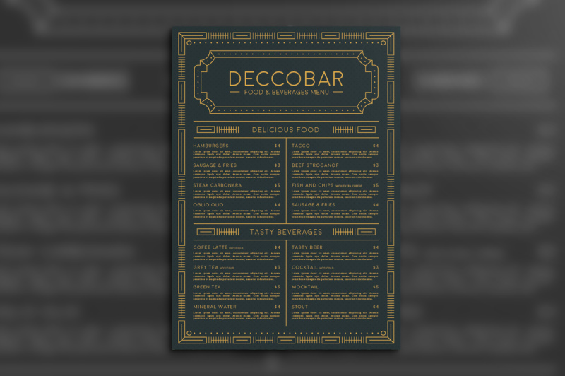 art-deco-food-and-beverages-menu