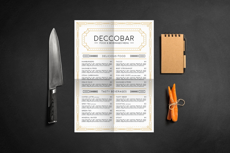 art-deco-food-and-beverages-menu